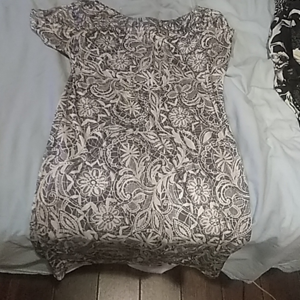 Grey and white dress